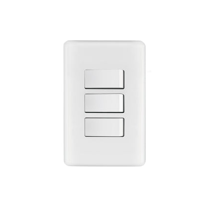Placa armada con 3 interruptores sencillos, Volteck Basic | PA-APTR-B | 25083