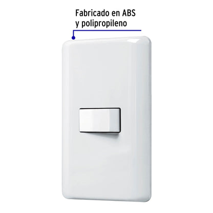 Placa armada con 1 interruptor de 3 vías, Volteck Basic | PA-APSE-EB | 25084