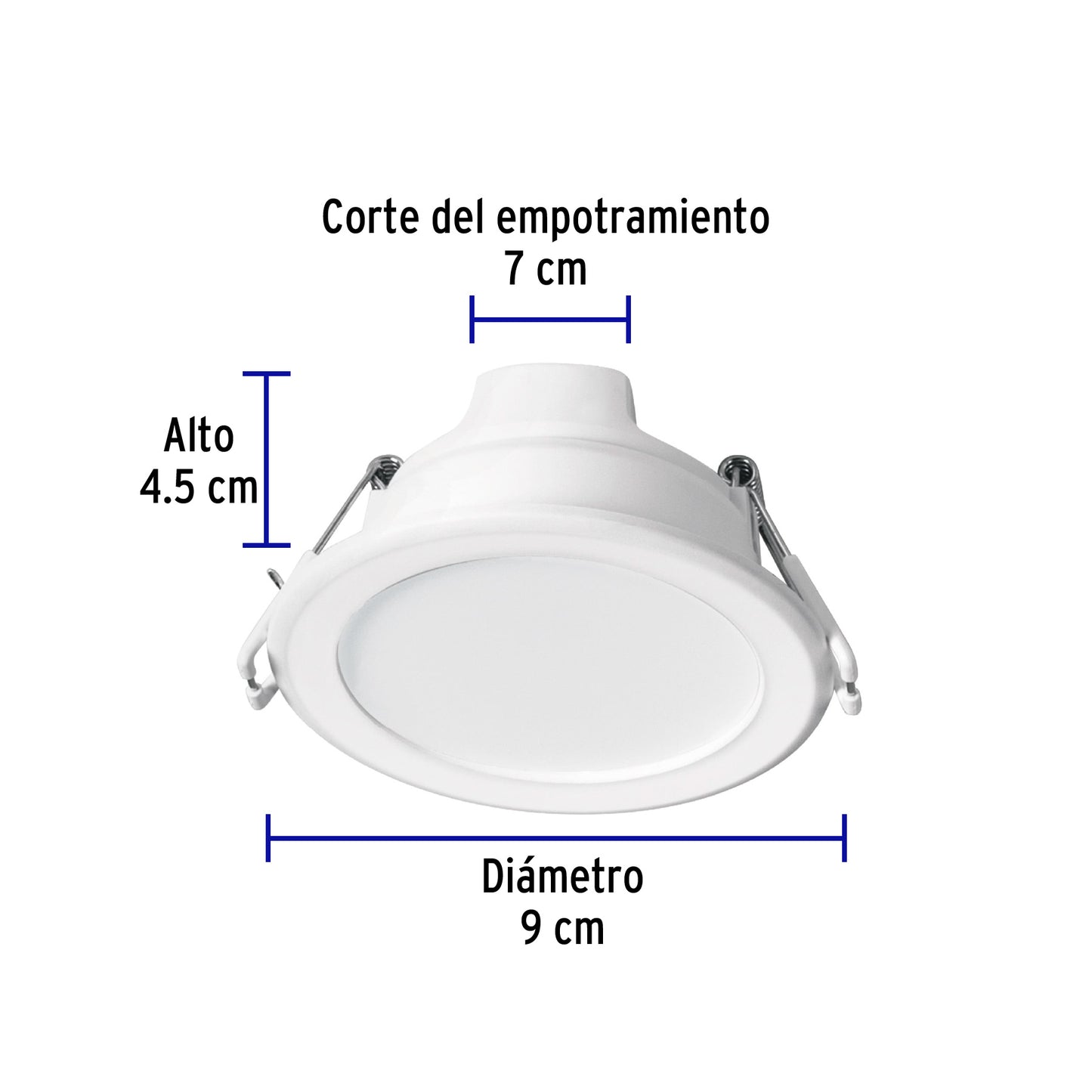Luminario LED empotrable 5 W 6500 K, redondo, VOLTECK BASIC | EMP-100LB | 25086