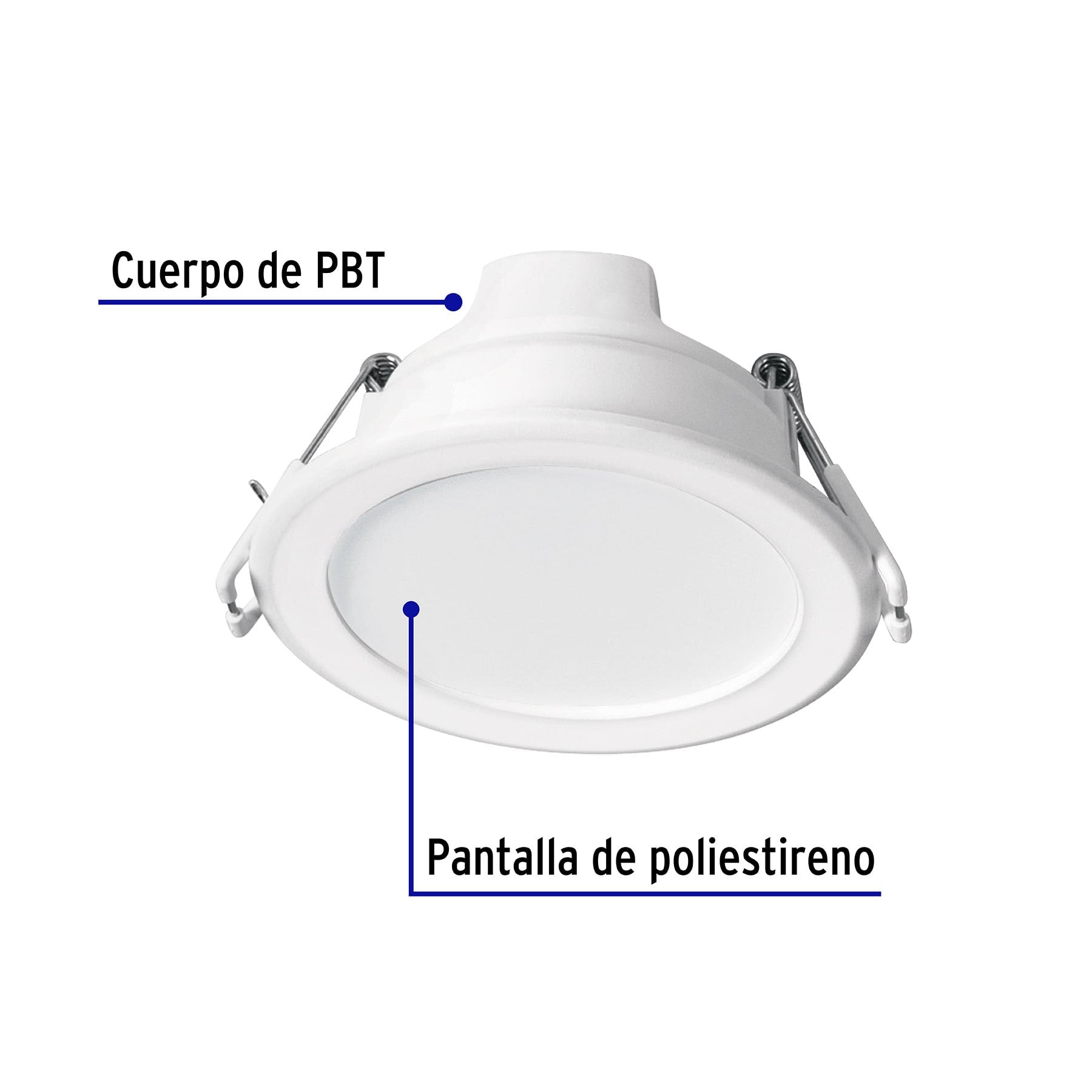 Luminario LED empotrable 5 W 6500 K, redondo, VOLTECK BASIC | EMP-100LB | 25086