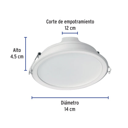 Luminario LED empotrable 12 W 6500 K, redondo, VOLTECK BASIC | EMP-102LB | 25088