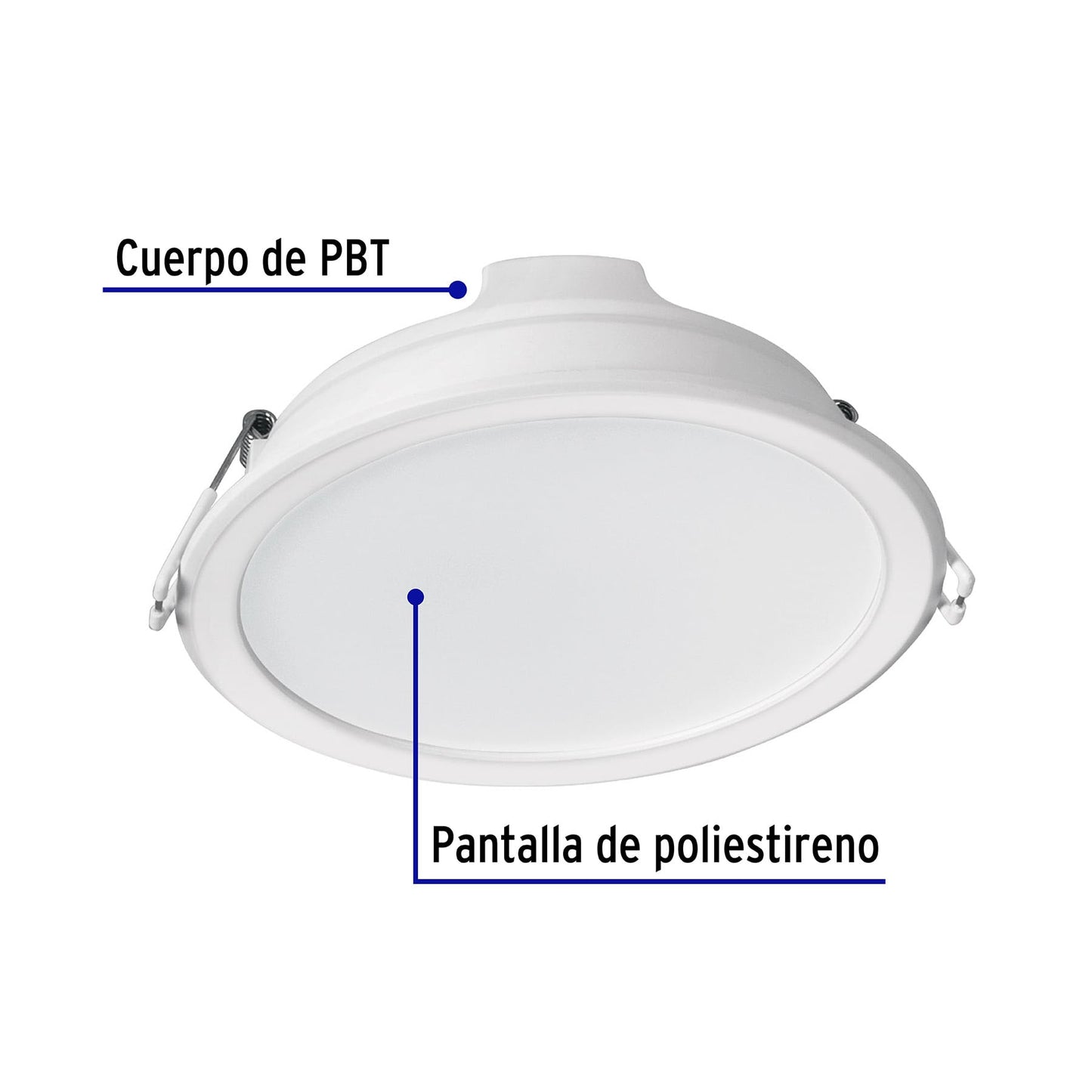 Luminario LED empotrable 12 W 6500 K, redondo, VOLTECK BASIC | EMP-102LB | 25088