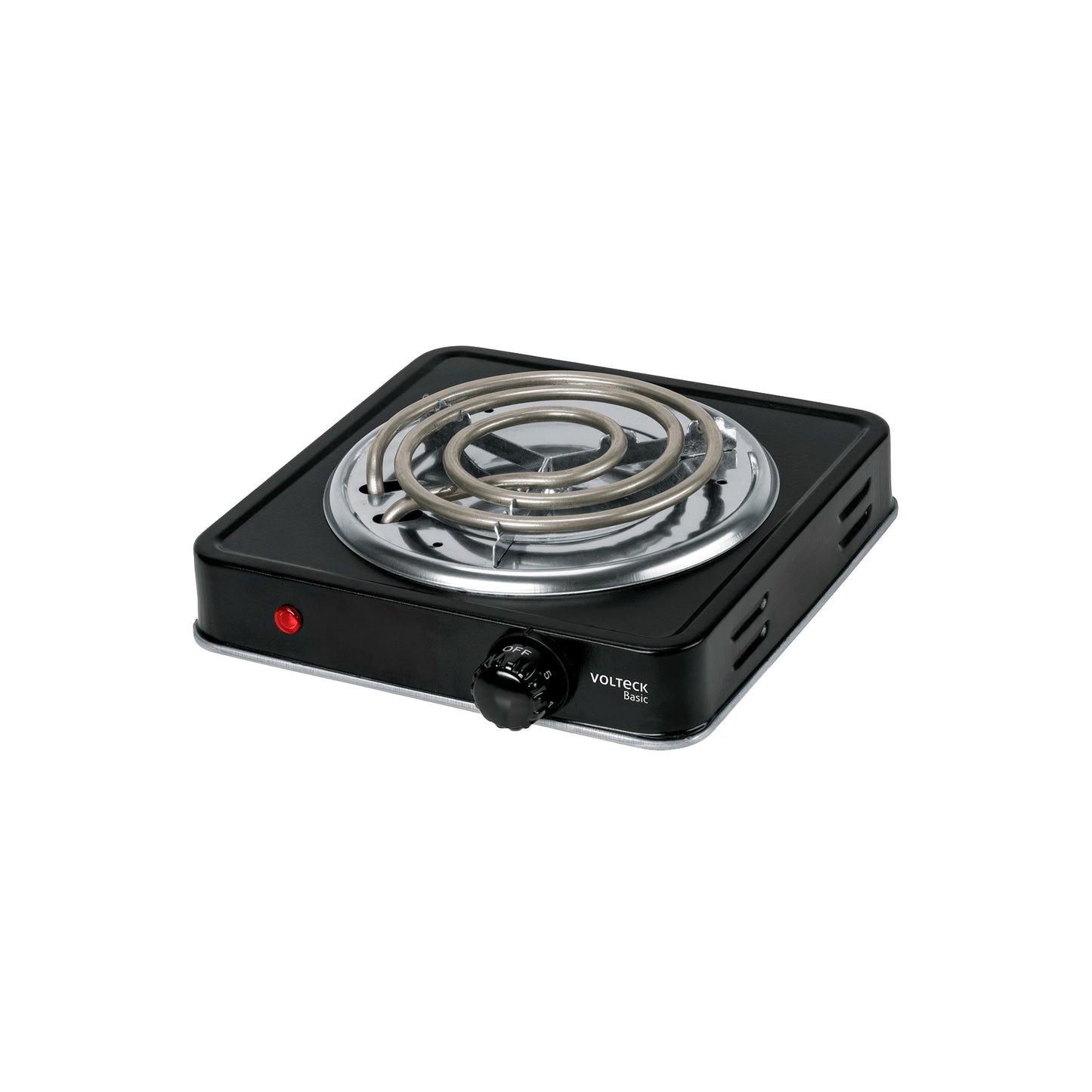 Parrilla eléctrica 1 quemador en espiral, negra, BASIC | PAEL-1CPN | 26093