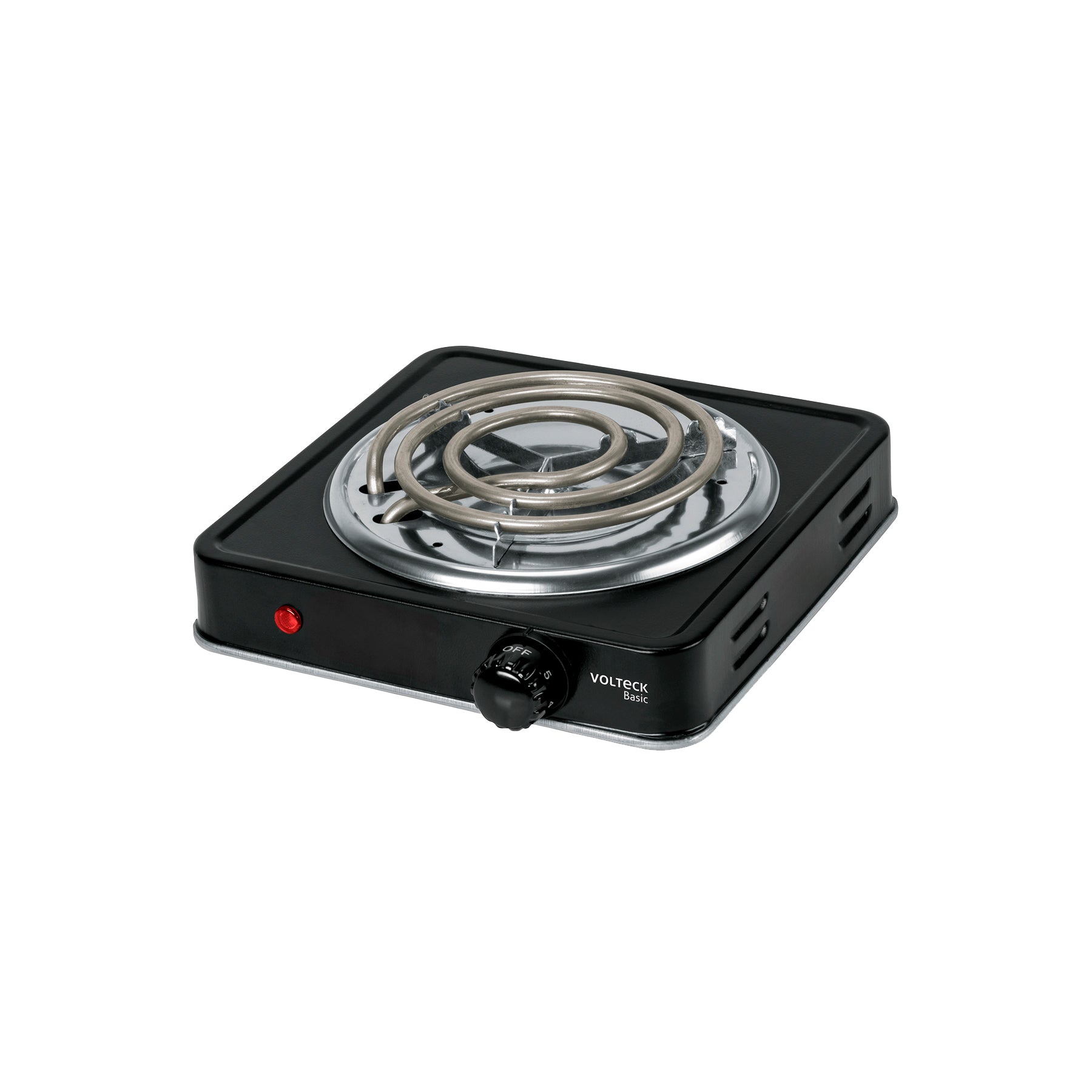 Parrilla eléctrica 1 quemador en espiral, negra, BASIC | PAEL-1CPN | 26093