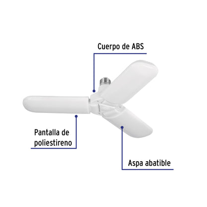 Lámpara LED 24W tipo ventilador, 3 aspas ajustables, VOLTECK | LED-250V | 26123