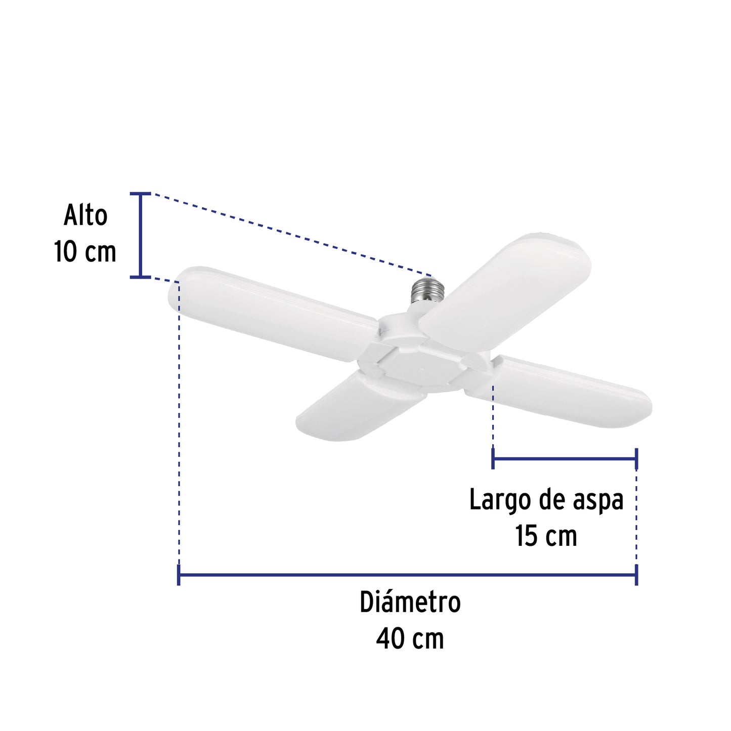 Lámpara LED 32W tipo ventilador, 4 aspas ajustables, VOLTECK | LED-350V | 26124