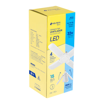 Lámpara LED 32W tipo ventilador, 4 aspas ajustables, VOLTECK | LED-350V | 26124
