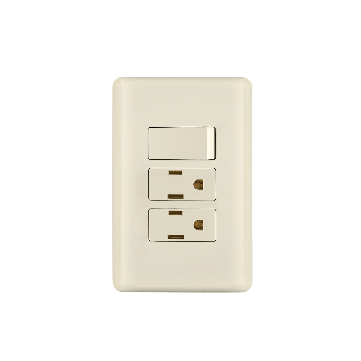 Placa armada interruptor y 2 contactos, marfil, Basic | PA-APCO-B3I | 26633