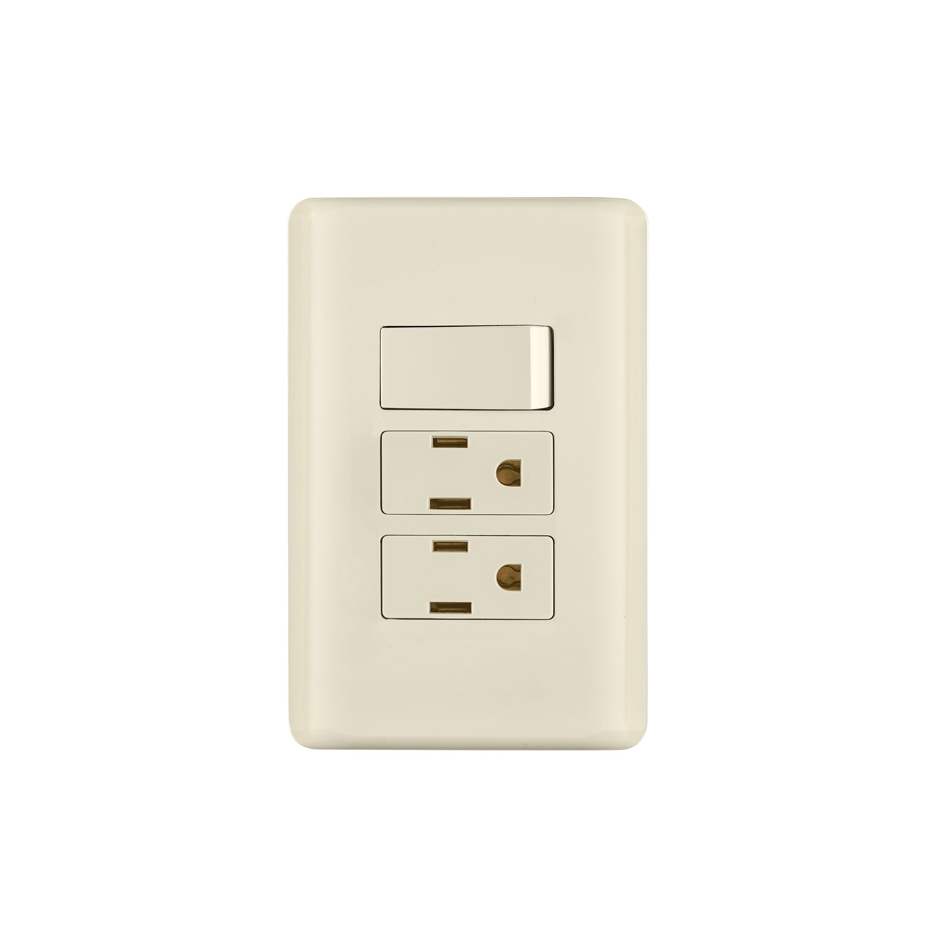 Placa armada interruptor y 2 contactos, marfil, Basic | PA-APCO-B3I | 26633