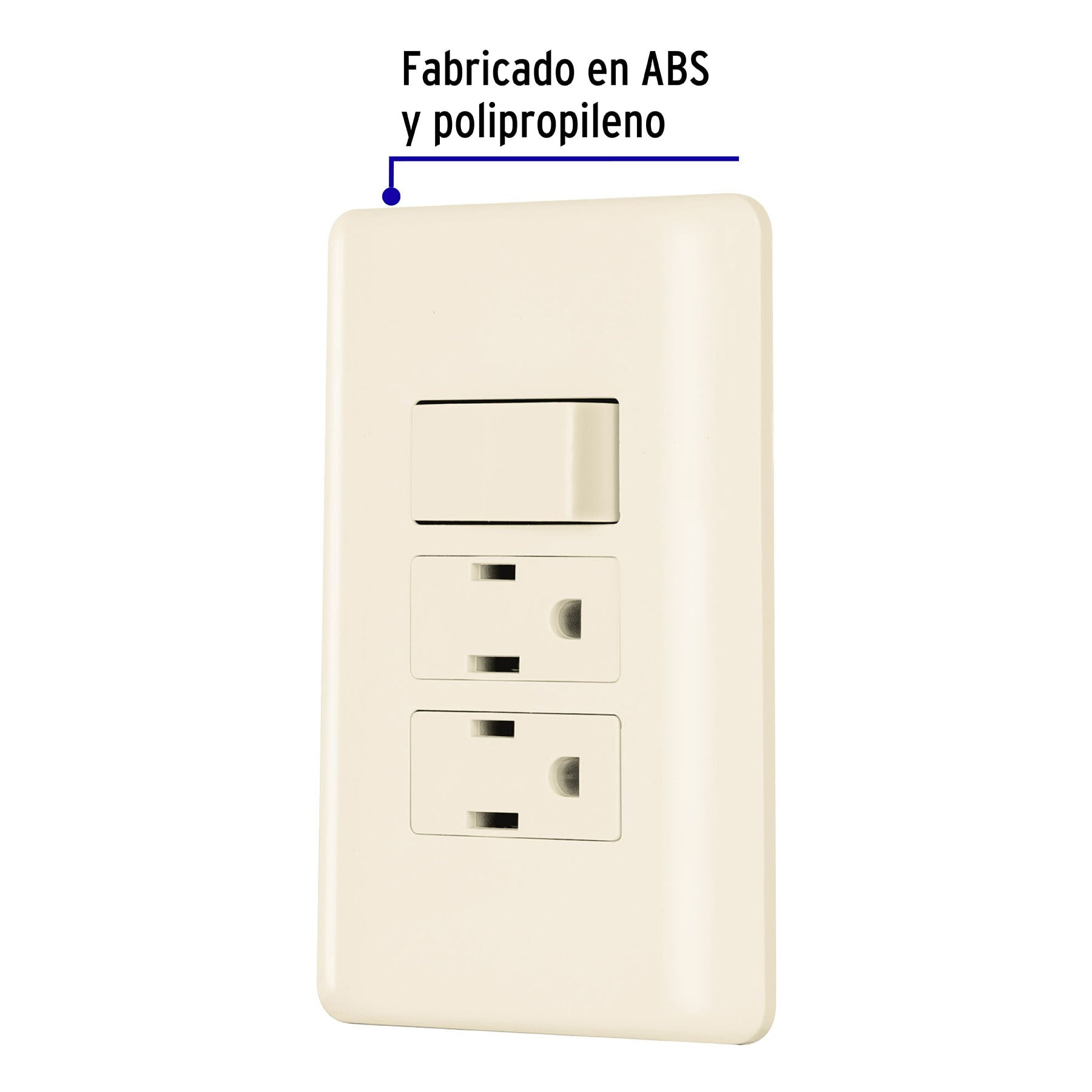 Placa armada interruptor y 2 contactos, marfil, Basic | PA-APCO-B3I | 26633