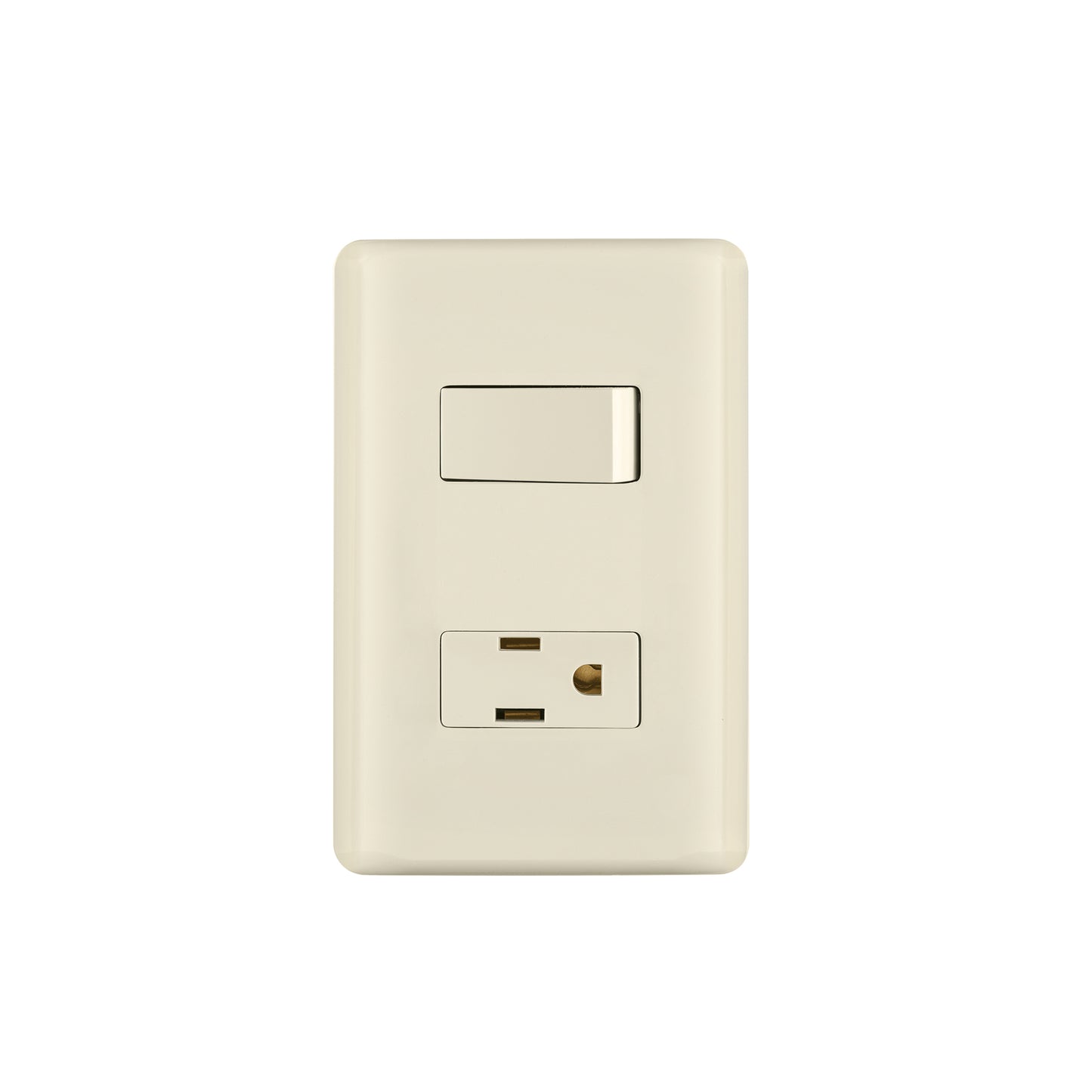 Placa armada interruptor y contacto, marfil, Volteck | PA-APCO-BI | 26634