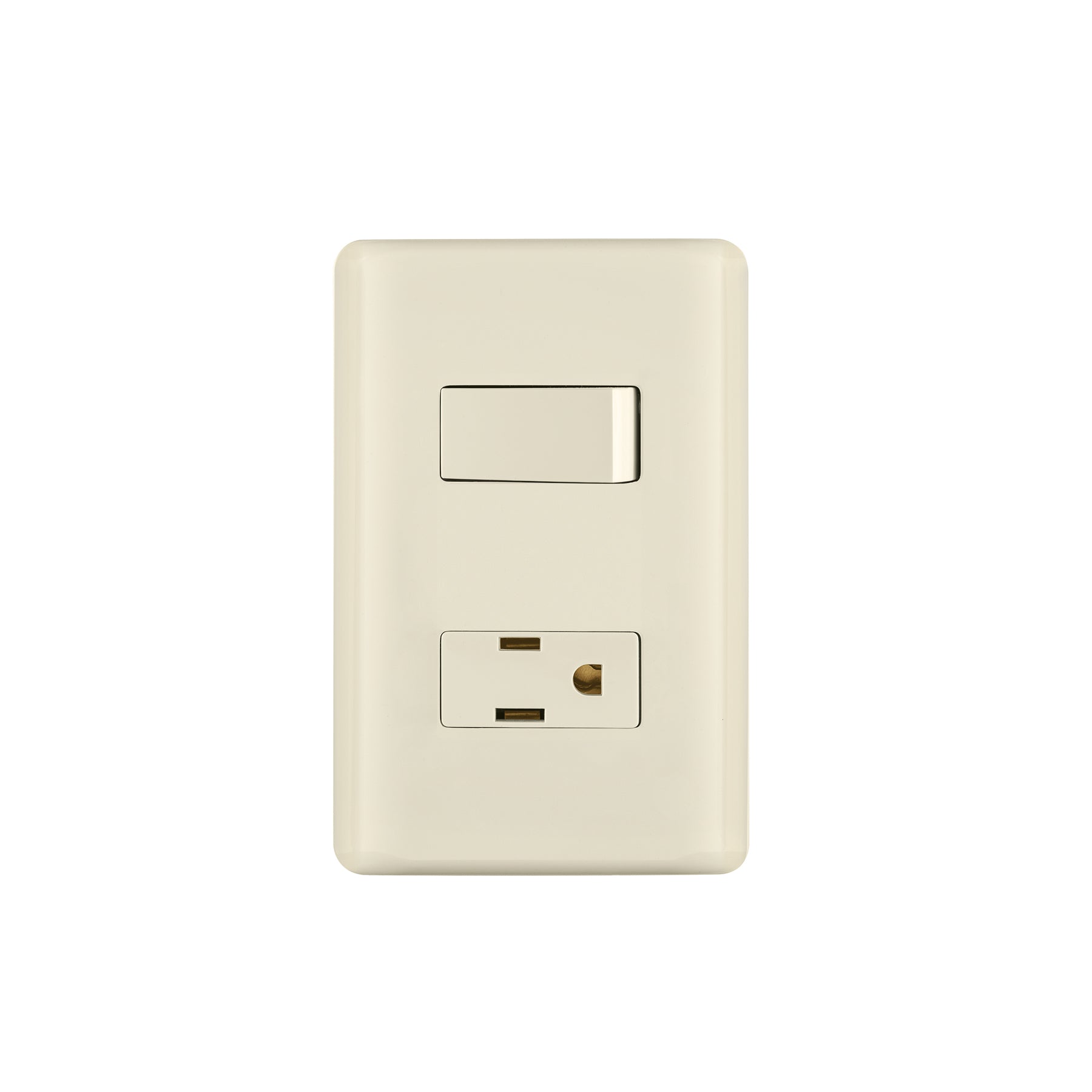 Placa armada interruptor y contacto, marfil, Volteck | PA-APCO-BI | 26634