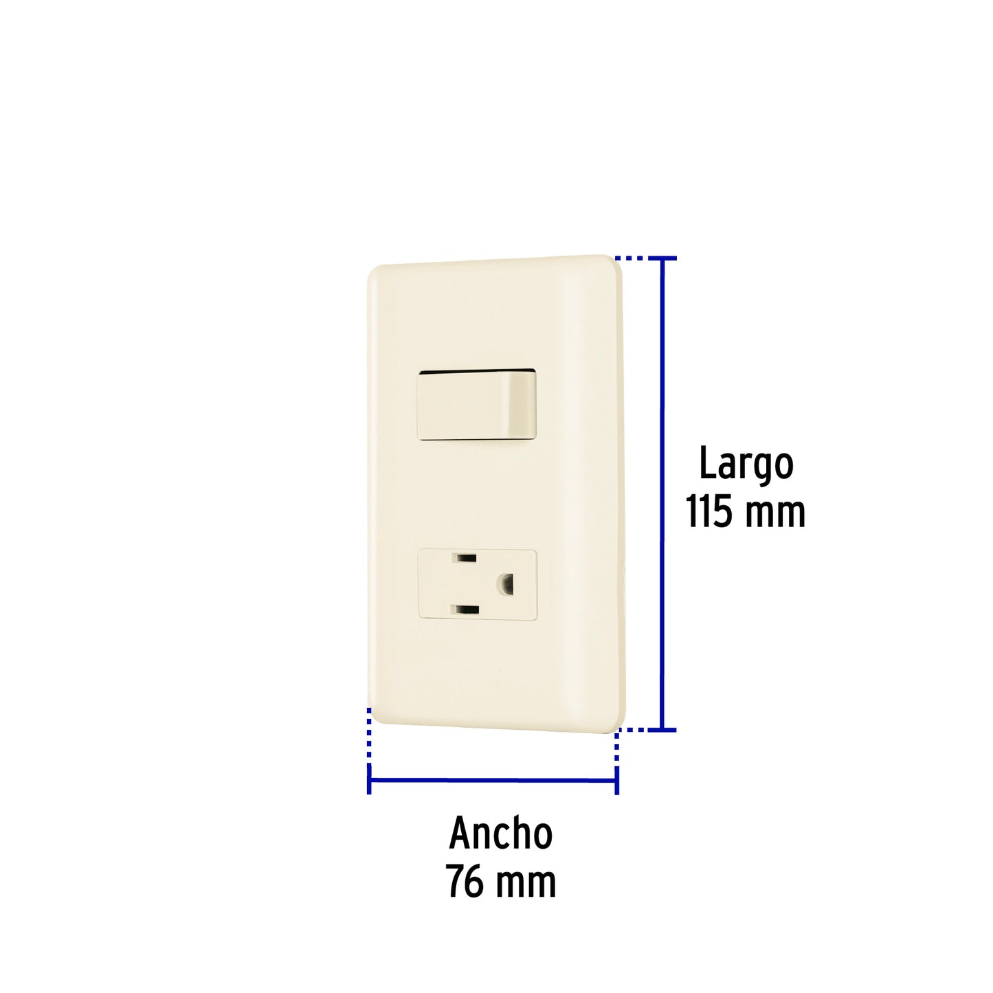 Placa armada interruptor y contacto, marfil, Volteck | PA-APCO-BI | 26634