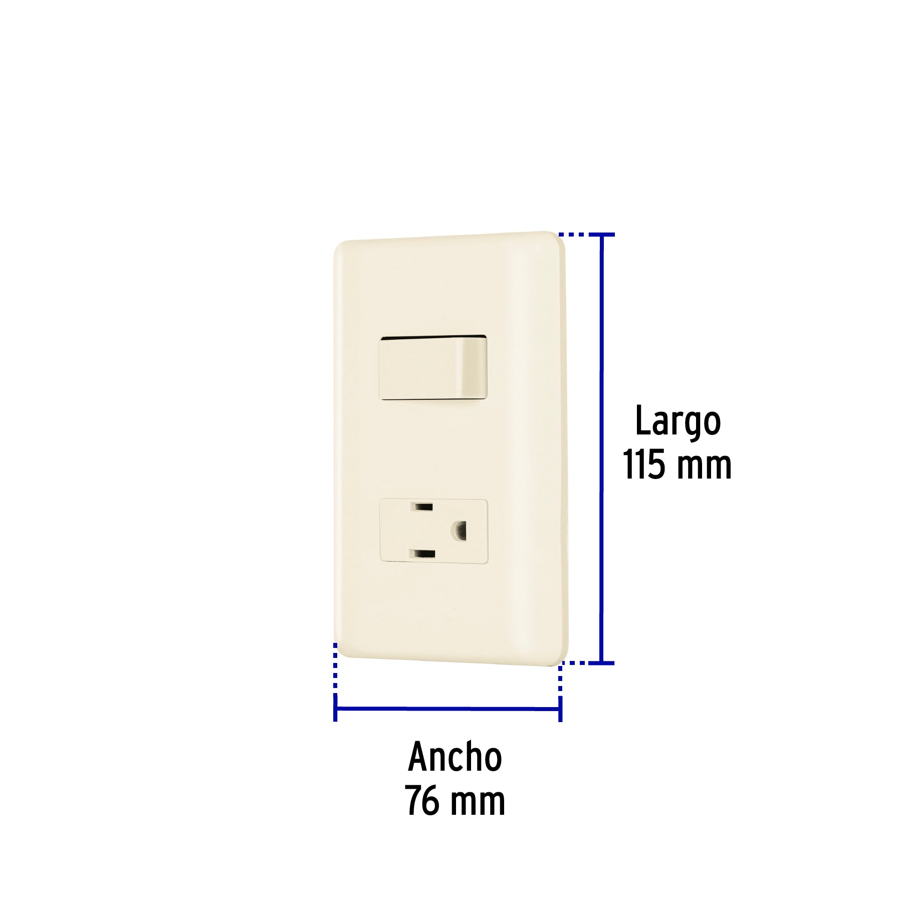 Placa armada interruptor y contacto, marfil, Volteck | PA-APCO-BI | 26634