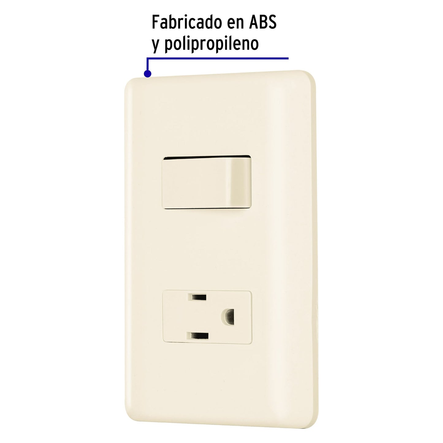 Placa armada interruptor y contacto, marfil, Volteck | PA-APCO-BI | 26634