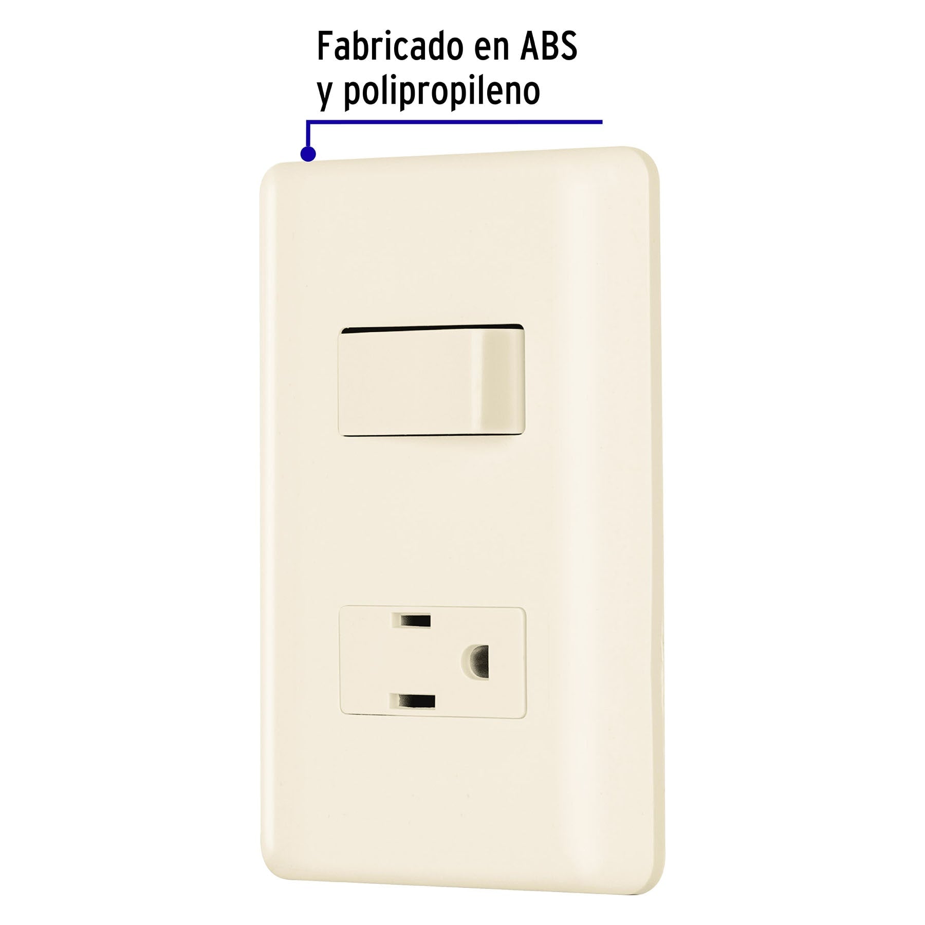 Placa armada interruptor y contacto, marfil, Volteck | PA-APCO-BI | 26634