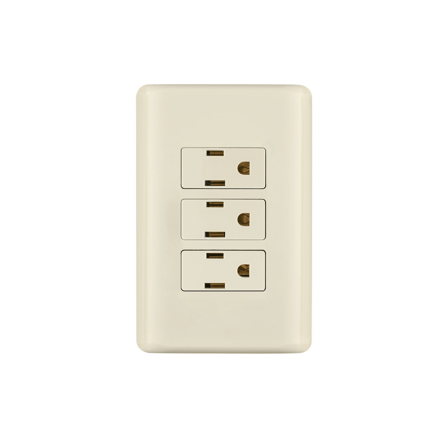 Placa armada 3 contactos aterrizados, marfil, Volteck | PA-COTR-BI | 26636