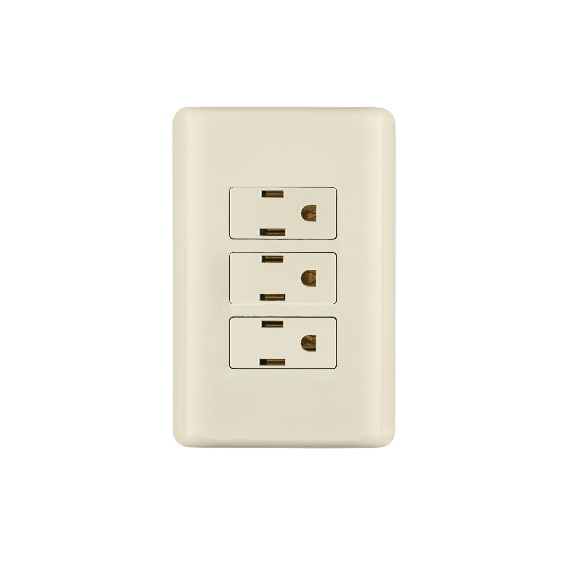 Placa armada 3 contactos aterrizados, marfil, Volteck | PA-COTR-BI | 26636