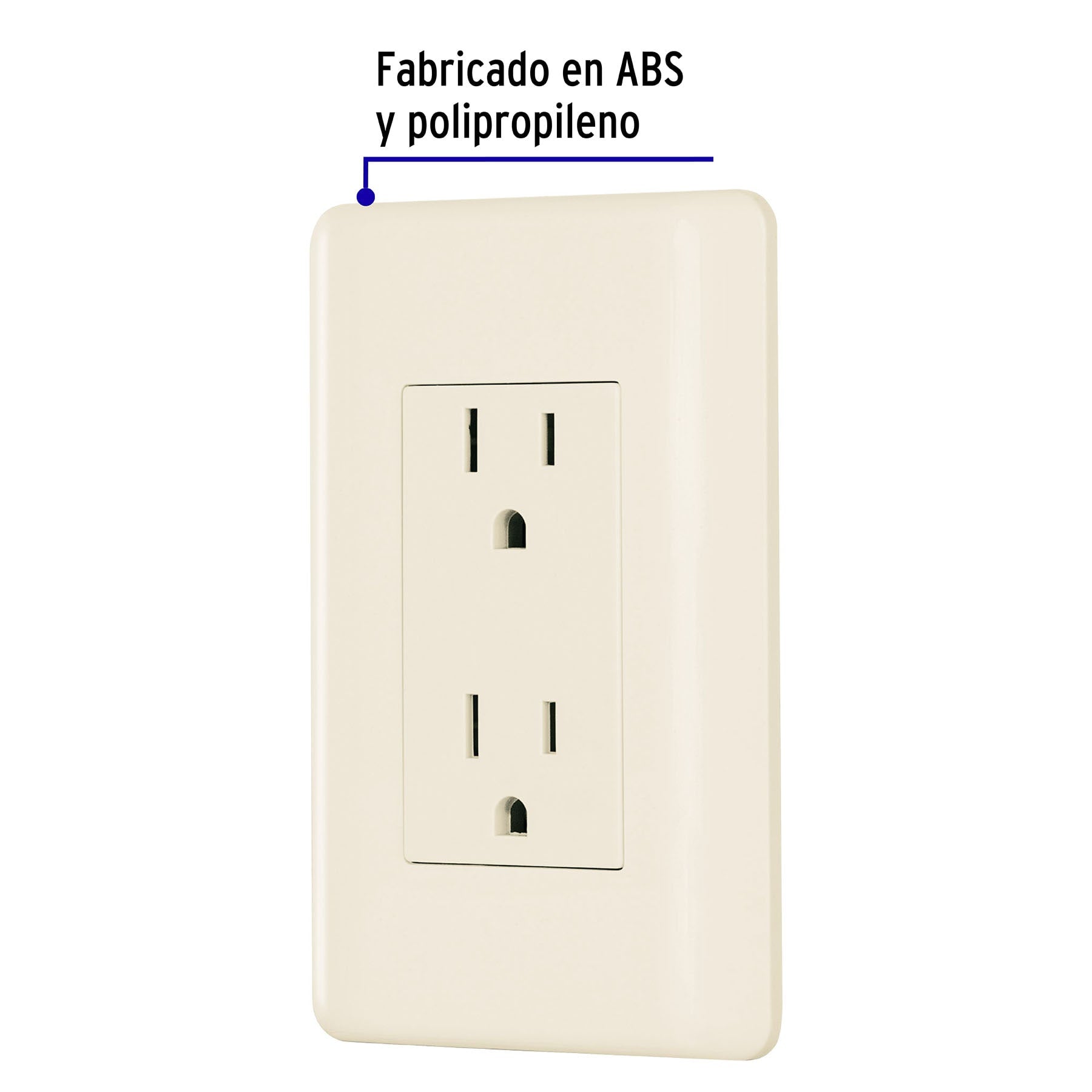 Contacto dúplex aterrizado, marfil, Volteck Basic | CODO-BI | 26637