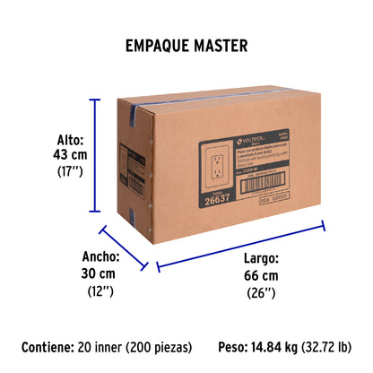 Contacto dúplex aterrizado, marfil, Volteck Basic | CODO-BI | 26637