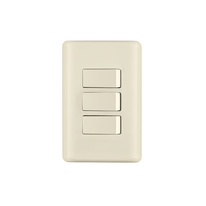 Placa armada 3 interruptores, marfil, Volteck | PA-APTR-BI | 26638