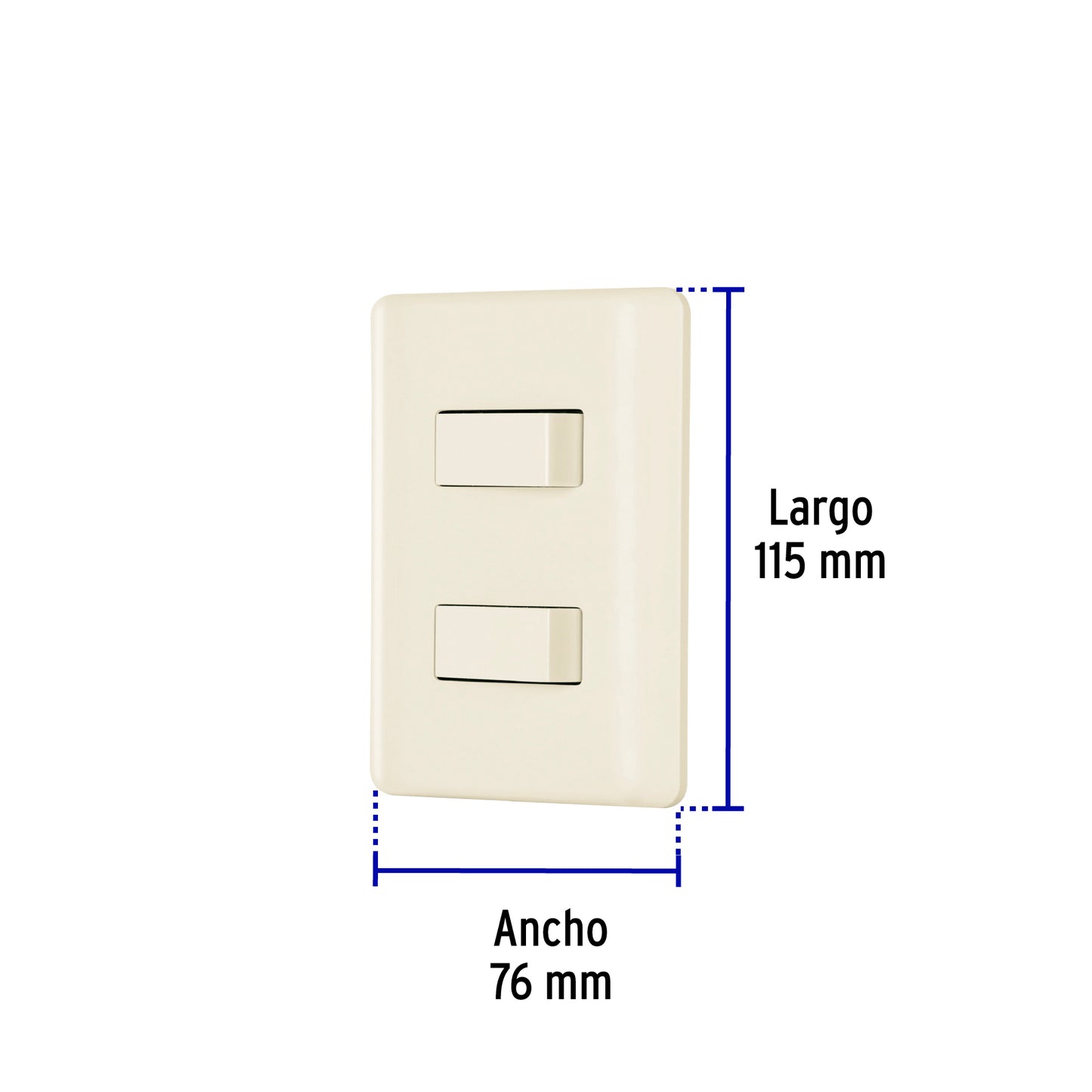 Placa armada 1 interruptor y 1 escalera, marfil, Basic | PA-APDO-EBI | 26639