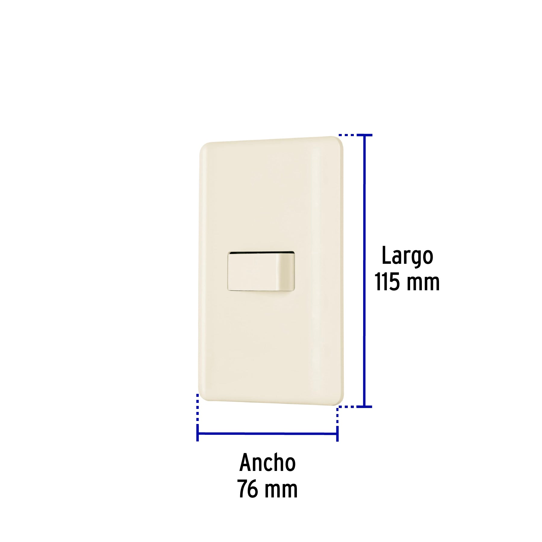 Placa armada 1 interruptor de escalera, marfil, Basic | PA-APSE-EBI | 26641
