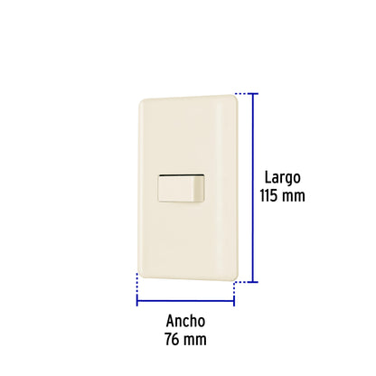 Placa armada 1 interruptor de escalera, marfil, Basic | PA-APSE-EBI | 26641