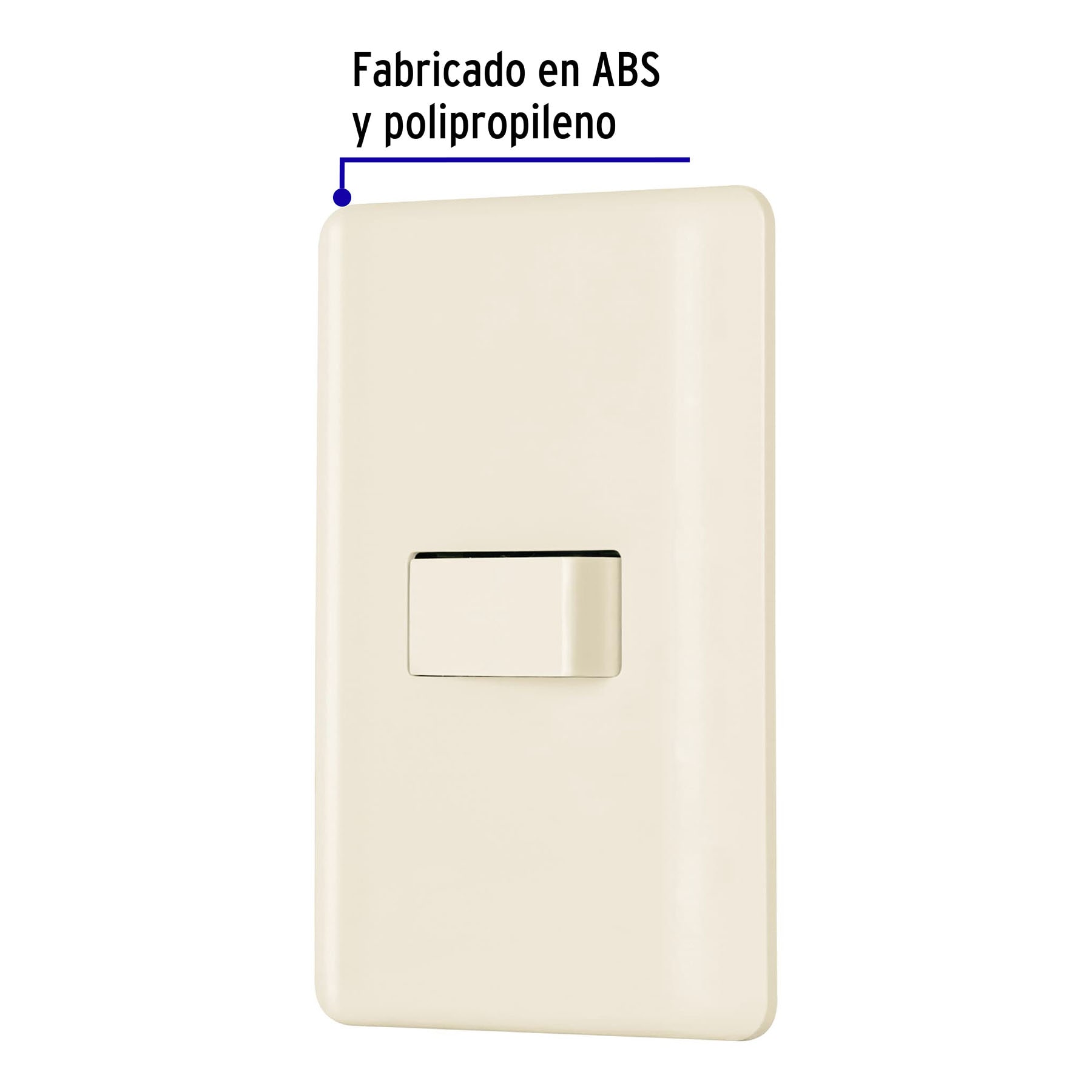 Placa armada 1 interruptor de escalera, marfil, Basic | PA-APSE-EBI | 26641
