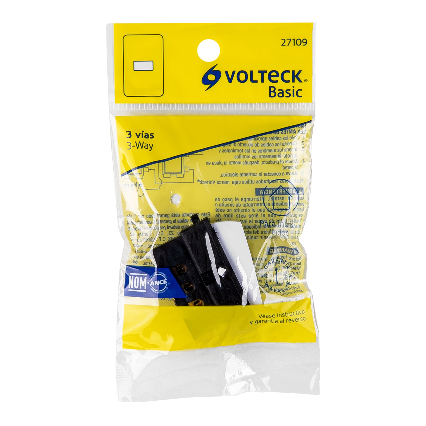 Interruptor de 3 vías, Volteck Basic | APSE-3B | 27109