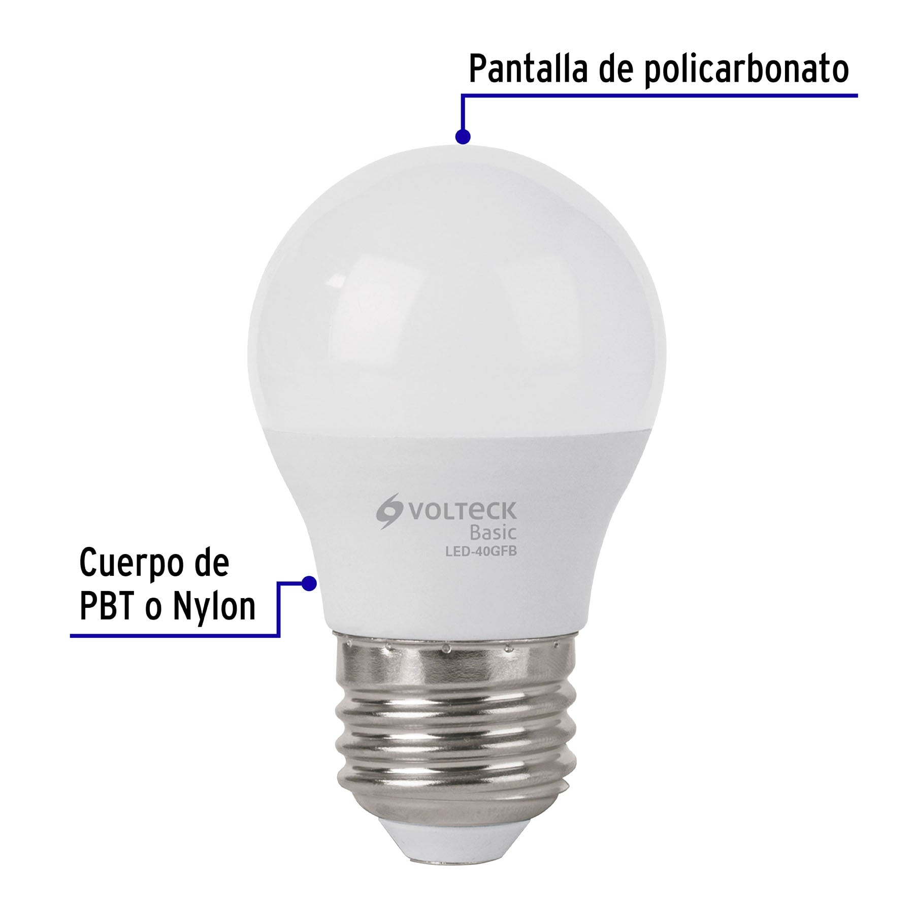 Lámpara LED G45 5 W (equiv. 40 W), luz de día, caja, Basic | LED-40GFB | 27162
