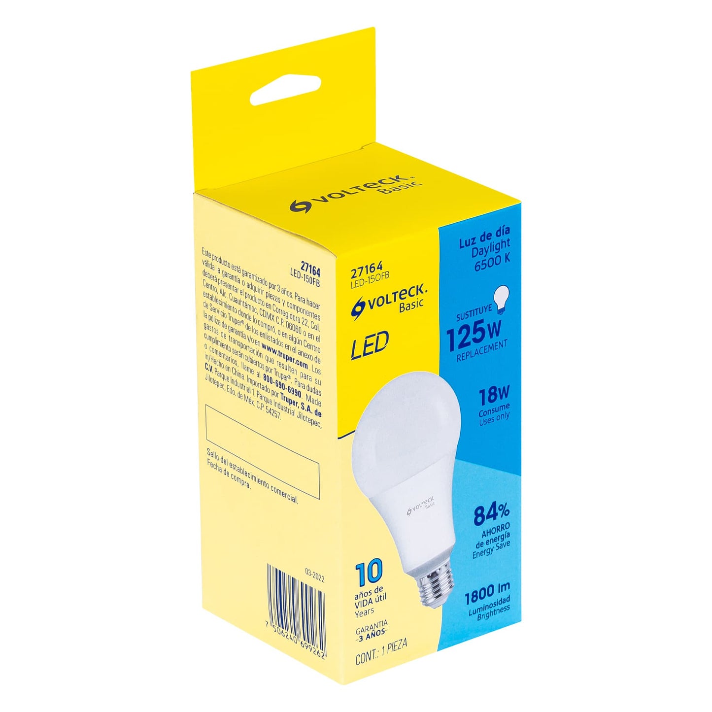 Lámpara LED A25 18 W (equiv. 125 W), luz de día, caja, Basic | LED-150FB | 27164