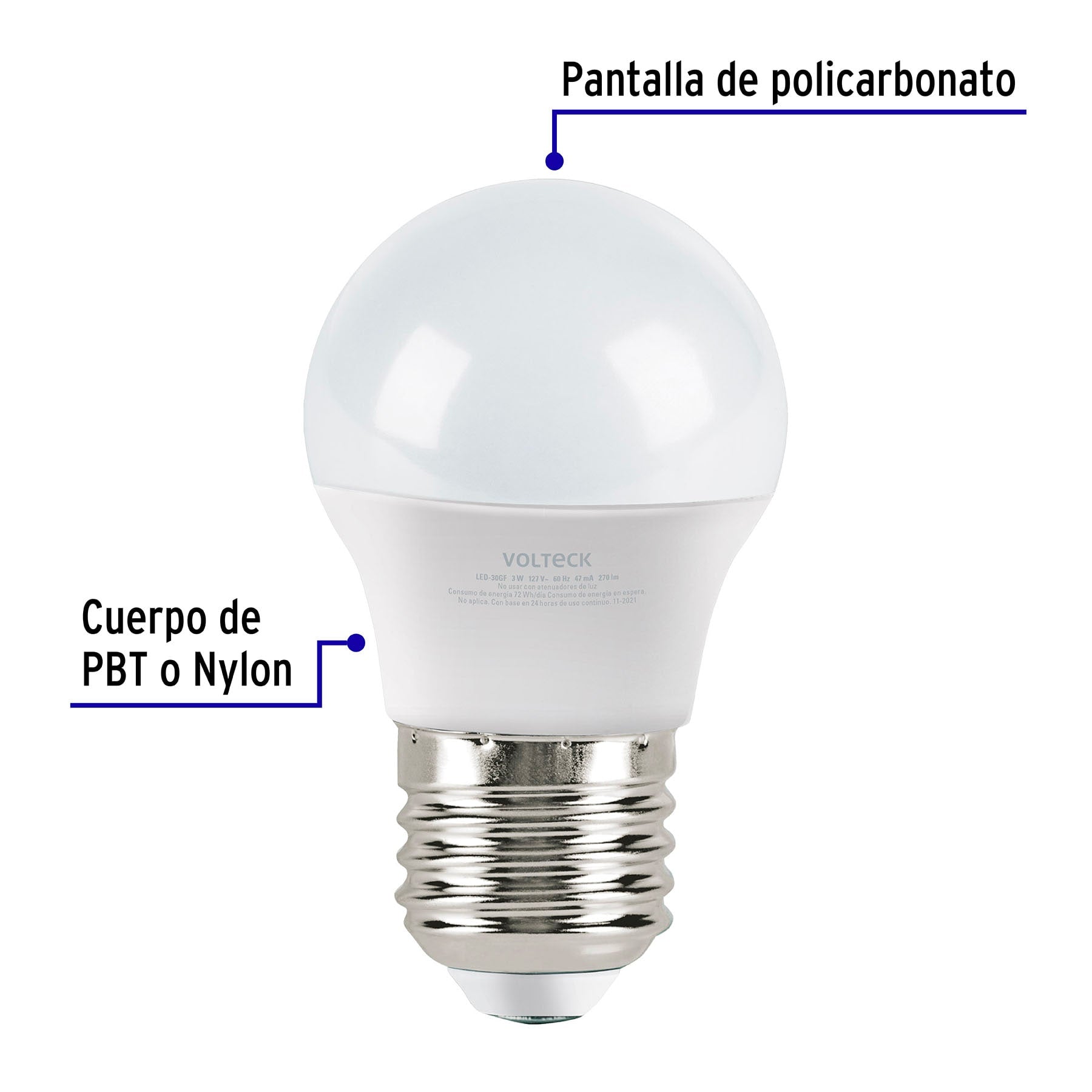 Pack de 4 lámparas LED A19 10 W (equiv. 75 W), luz cálida | LED-75CBX4 | 27211