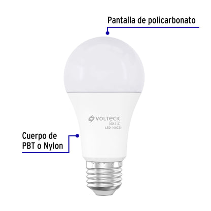 Lámpara LED A19 14 W (equiv. 75 W), luz cálida, caja, Basic | LED-100CB | 27214
