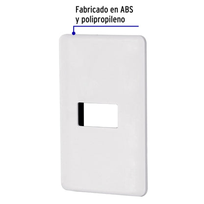 Placa 1 módulo de ABS, blanca, Volteck Basic | PPSE-B | 27222