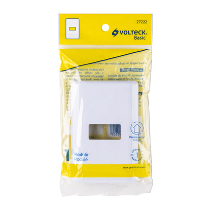 Placa 1 módulo de ABS, blanca, Volteck Basic | PPSE-B | 27222