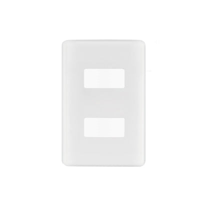 Placa 2 módulos de ABS, blanca, Volteck Basic | PPDO-B | 27223