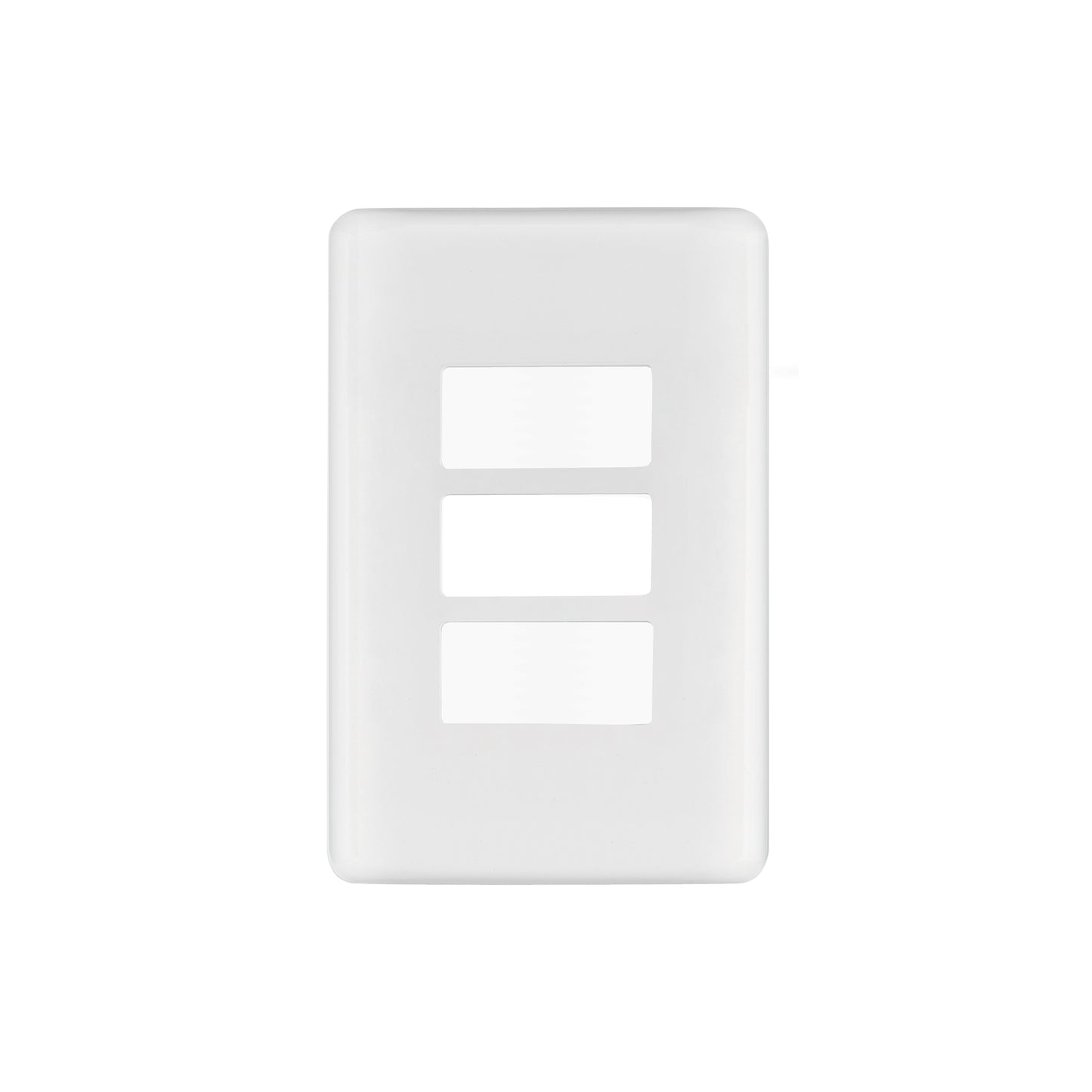 Placa 3 módulos de ABS, blanca, Volteck Basic | PPTR-B | 27224