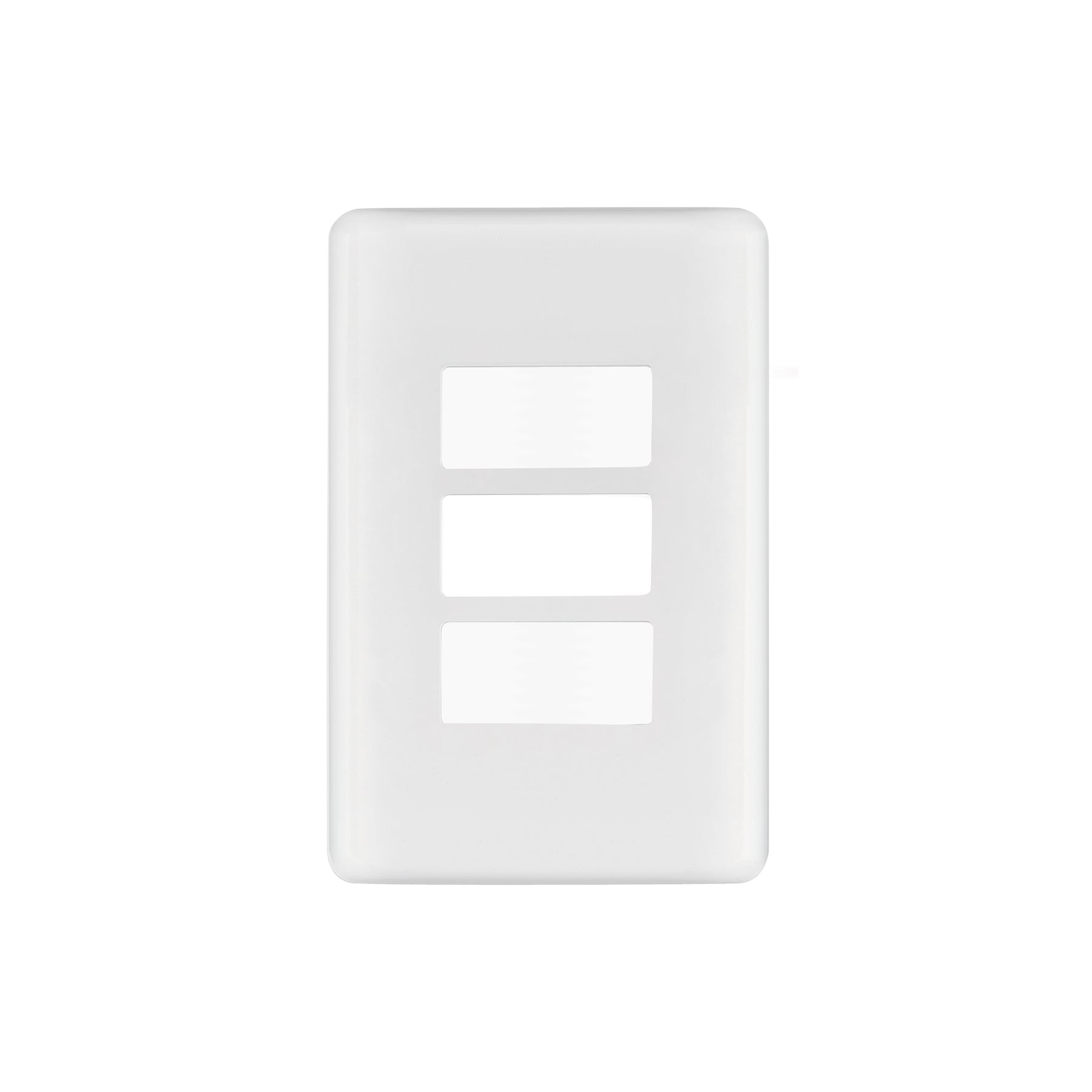 Placa 3 módulos de ABS, blanca, Volteck Basic | PPTR-B | 27224