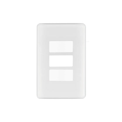 Placa 3 módulos de ABS, blanca, Volteck Basic | PPTR-B | 27224