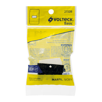 Interruptor sencillo, marfil, línea Volteck Basic | APSE-BI | 27228