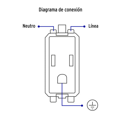 Contacto 2 polos + tierra, marfil, línea Volteck Basic | COA-BI | 27230
