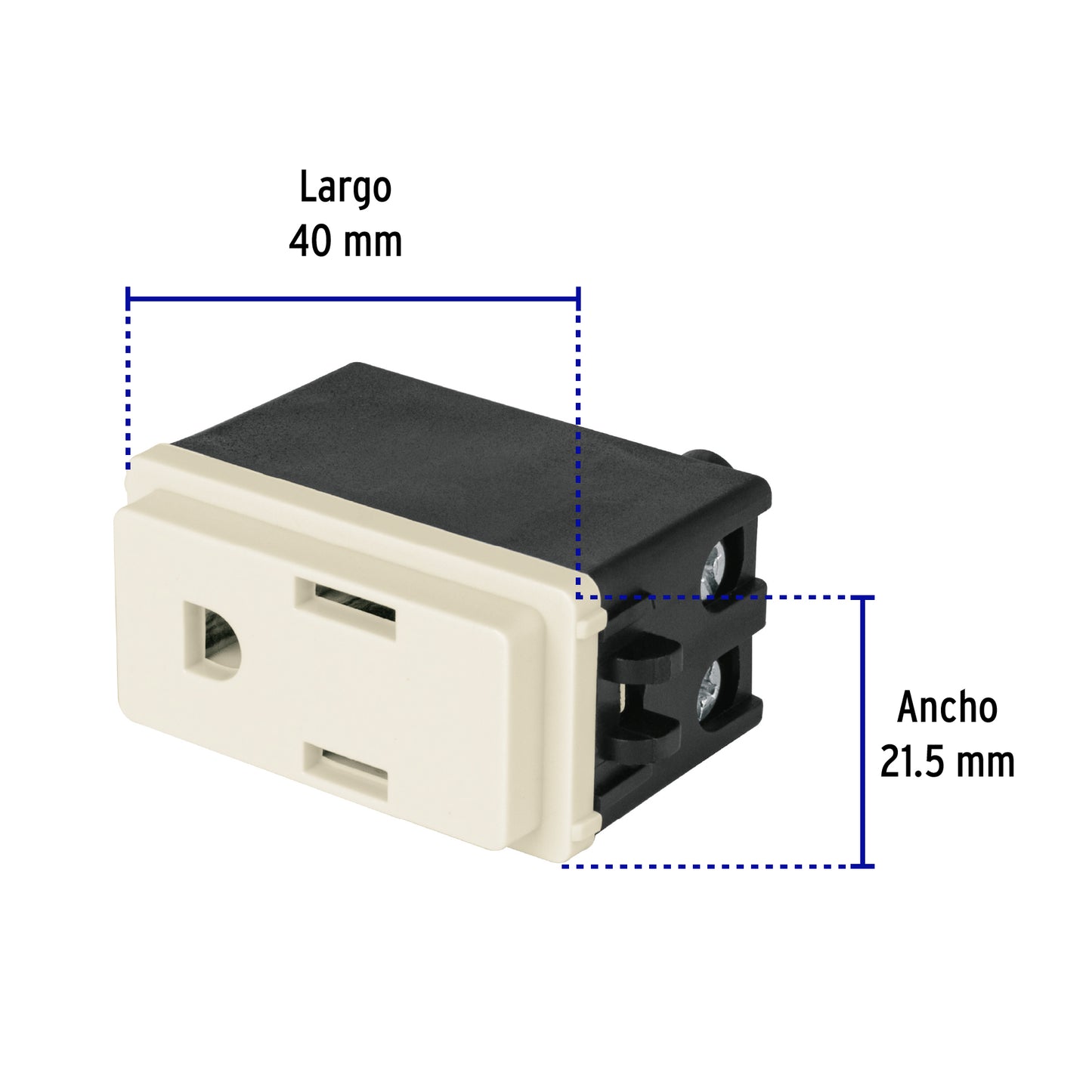 Contacto 2 polos + tierra, marfil, línea Volteck Basic | COA-BI | 27230