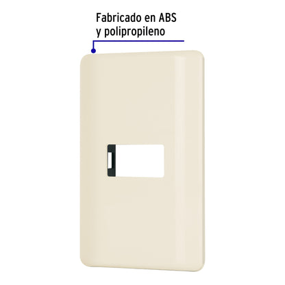 Placa 1 módulo, marfil, línea Volteck Basic | PPSE-BI | 27231