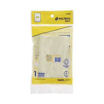 Placa 1 módulo, marfil, línea Volteck Basic | PPSE-BI | 27231