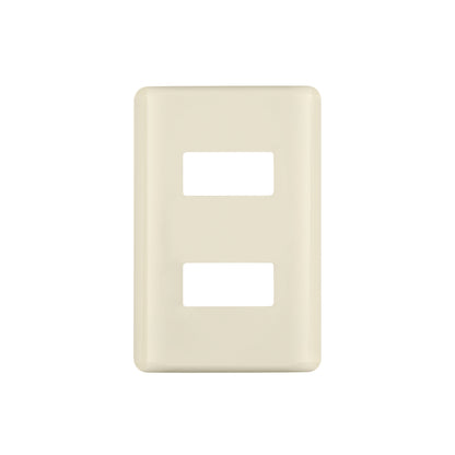 Placa 2 módulos, marfil, línea Volteck Basic | PPDO-BI | 27232