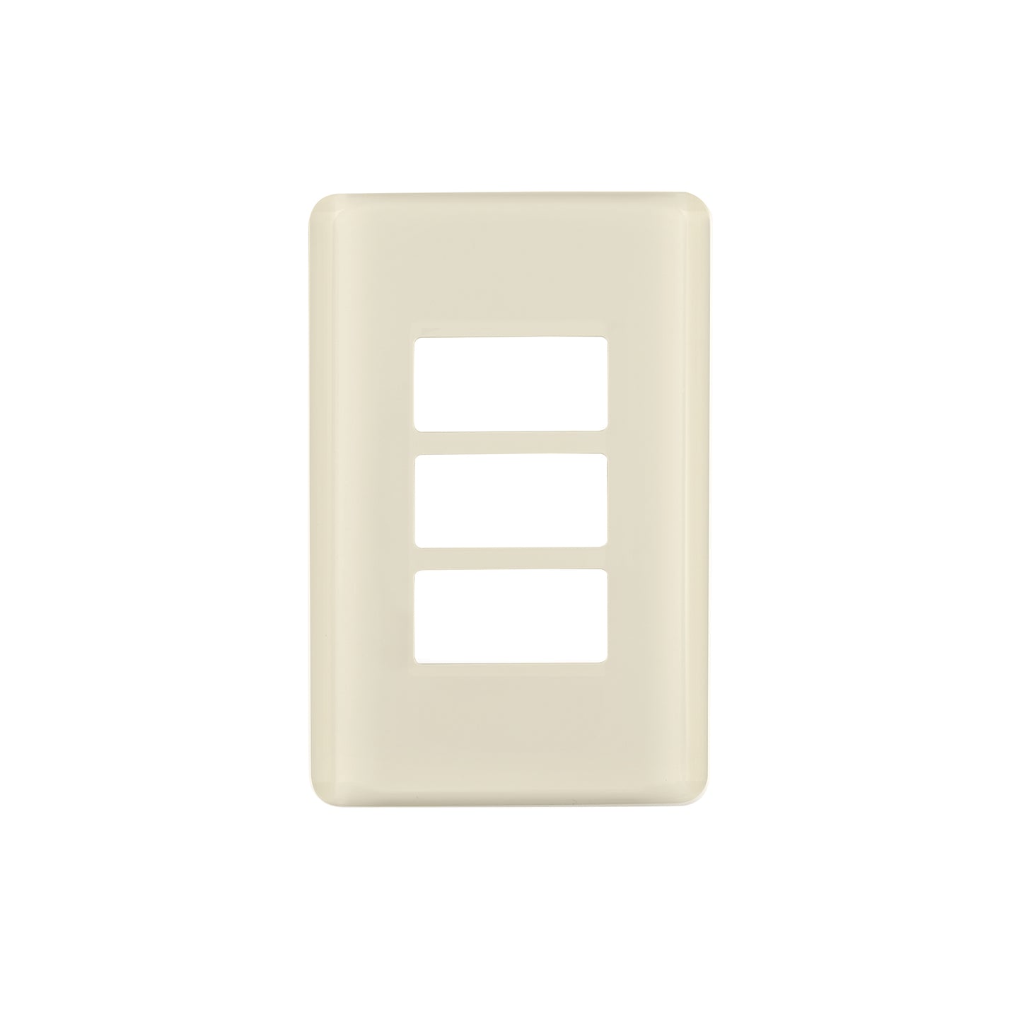 Placa 3 módulos, marfil, línea Volteck Basic | PPTR-BI | 27233