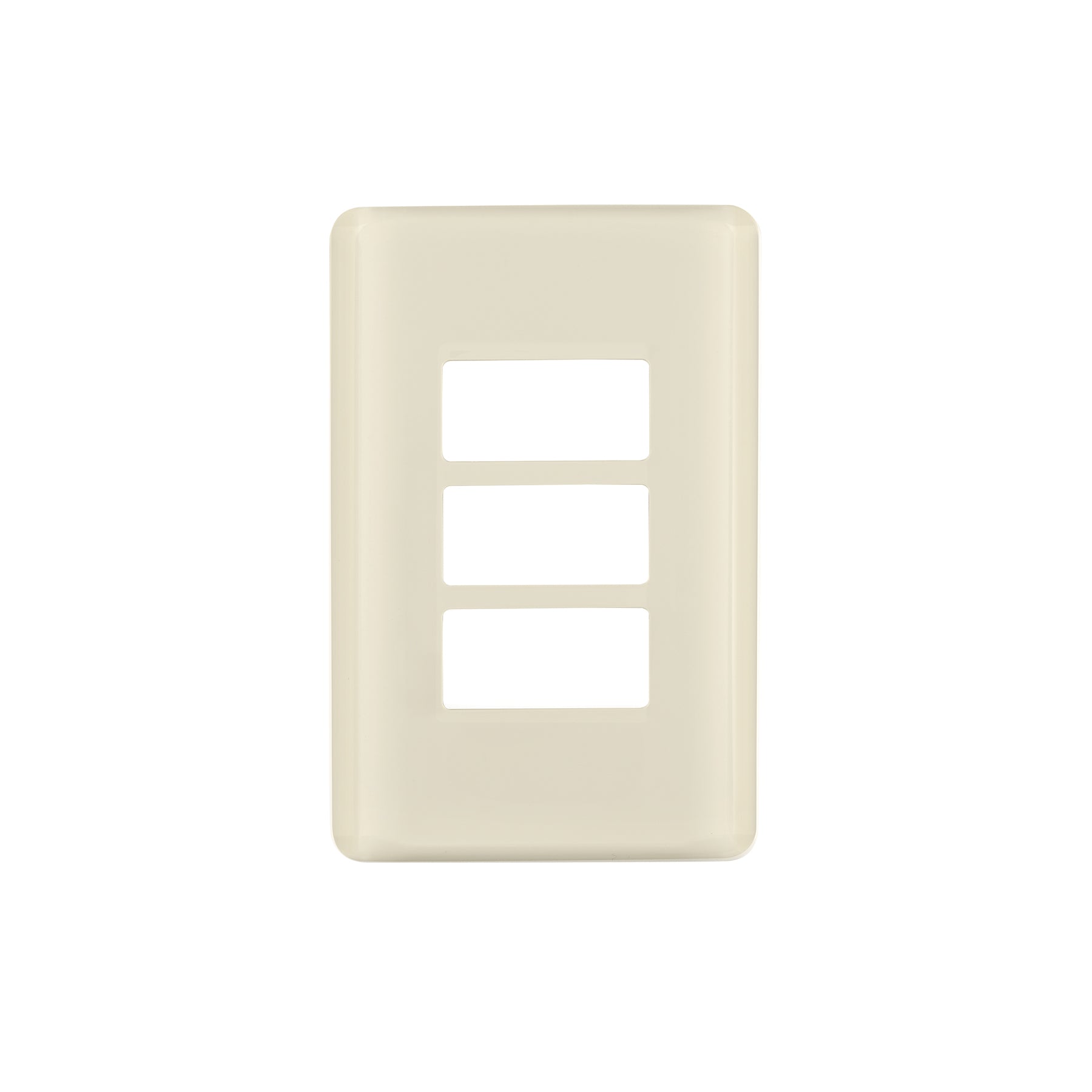 Placa 3 módulos, marfil, línea Volteck Basic | PPTR-BI | 27233