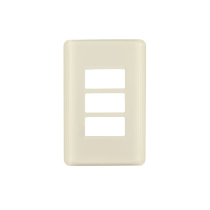 Placa 3 módulos, marfil, línea Volteck Basic | PPTR-BI | 27233