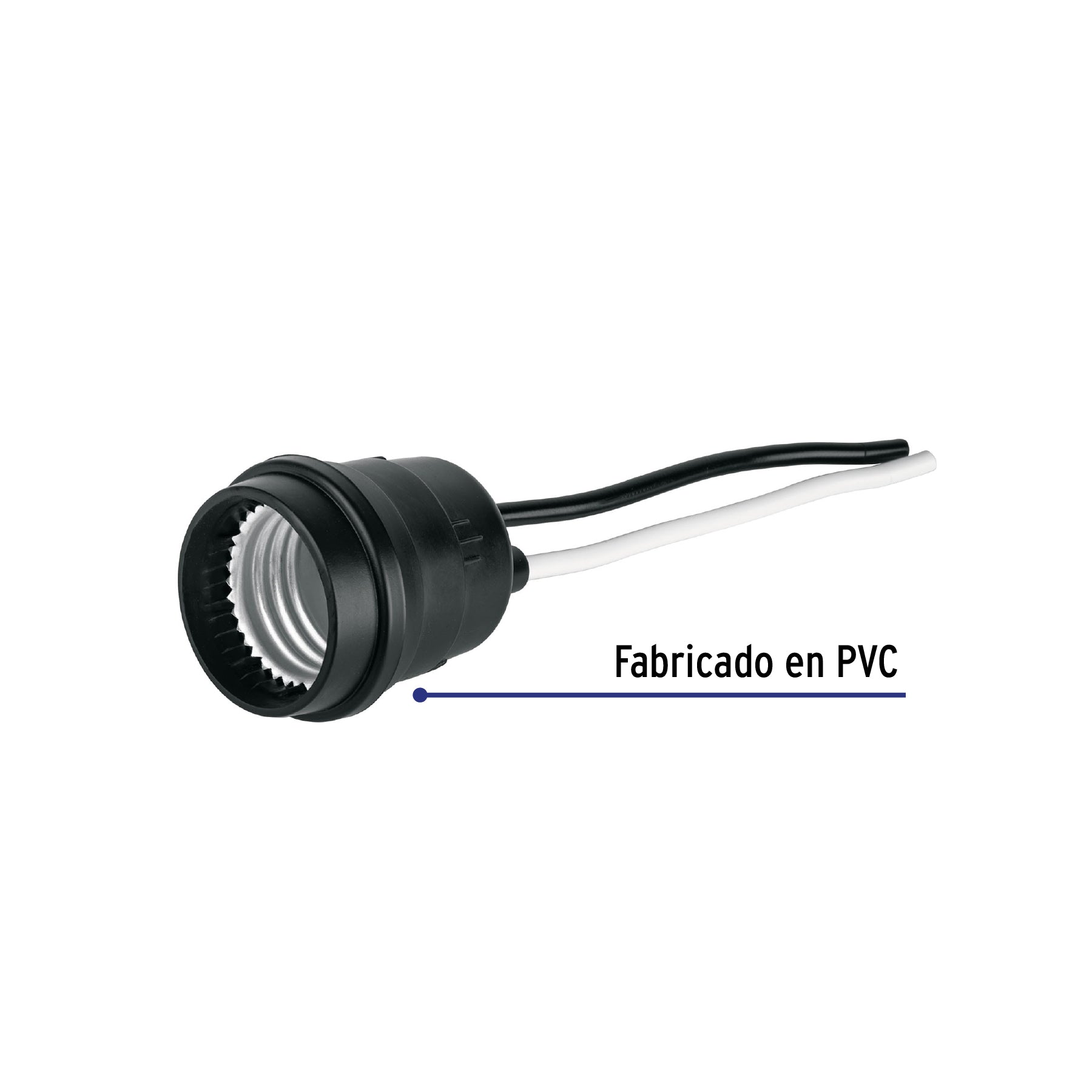 Portalámpara de PVC para intemperie, Volteck Basic | POIN-10B | 27242